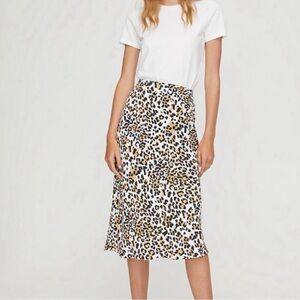 Aritzia Babaton Leopard Midi Slip Skirt
